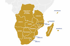 Carte des pays membres de la SADC