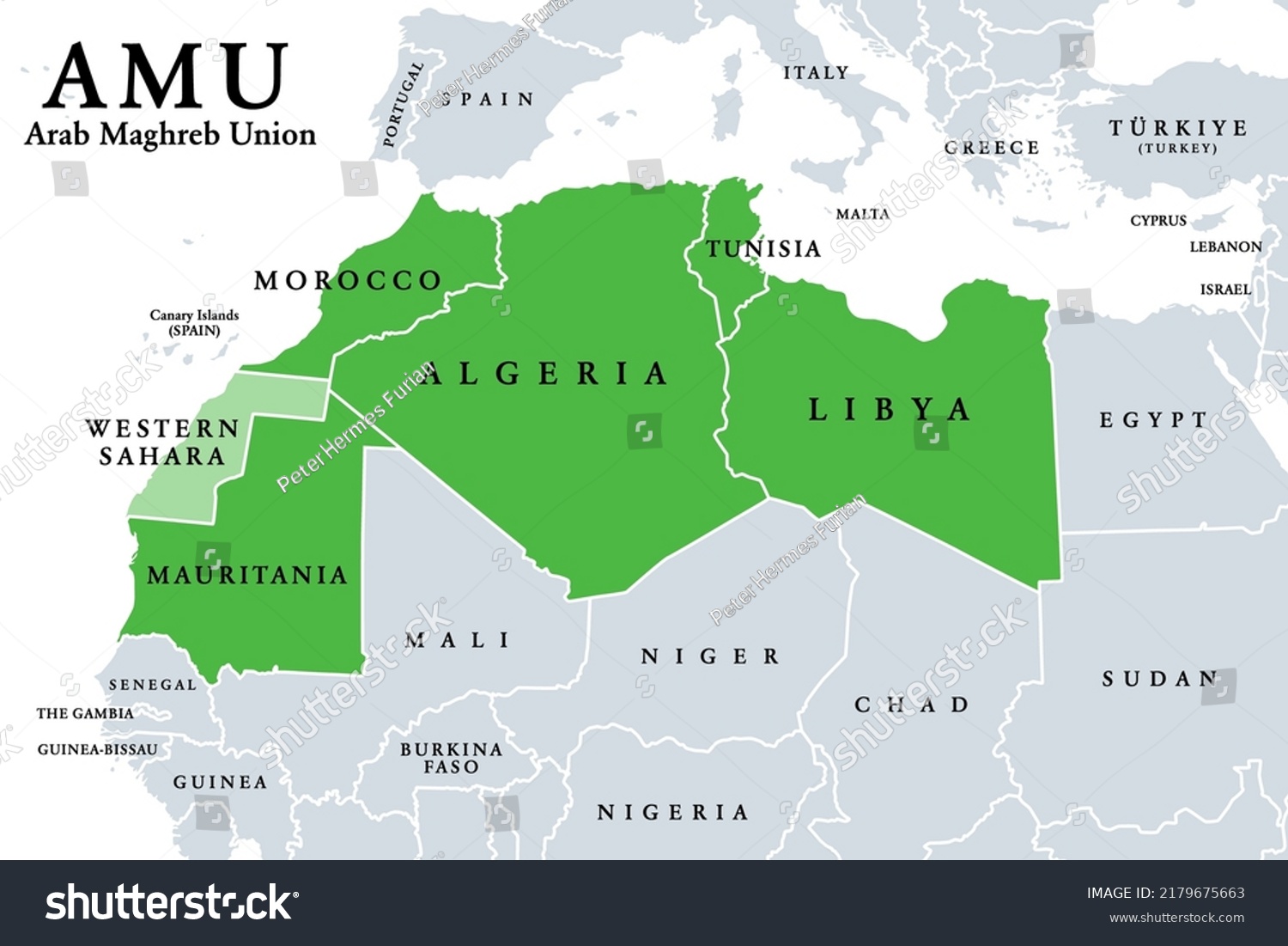 Carte des pays membres de l'UMA
